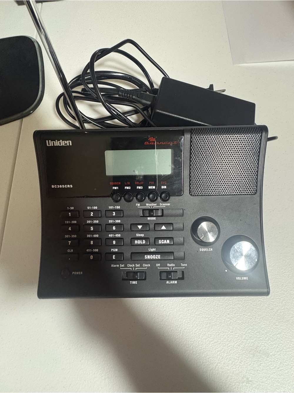 Uniden Black Portable Scanner Radio with Speaker and Snooze